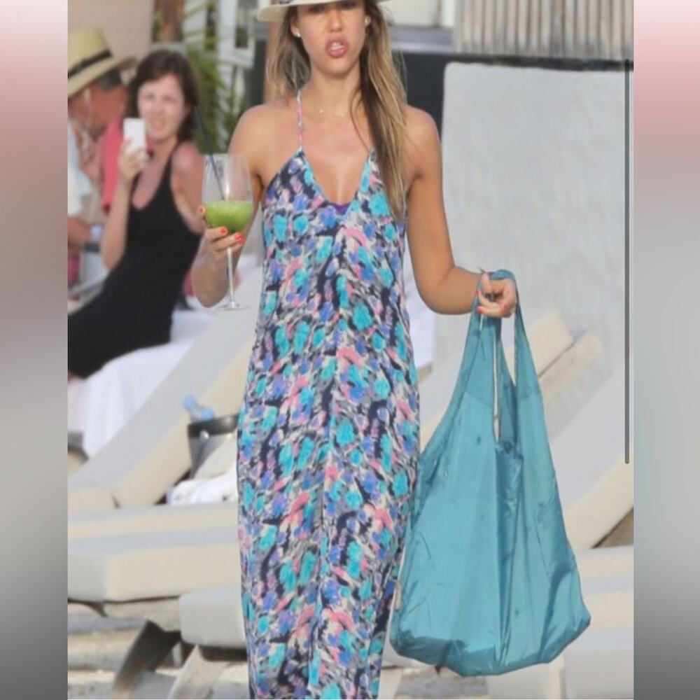 Tolani‎ silk maxi dress Sz S colorful